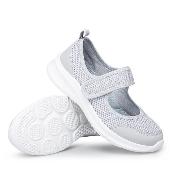 Low-top Thick Bottom Hollow Buckle Casual Mesh Shoes For The Old - Image 7