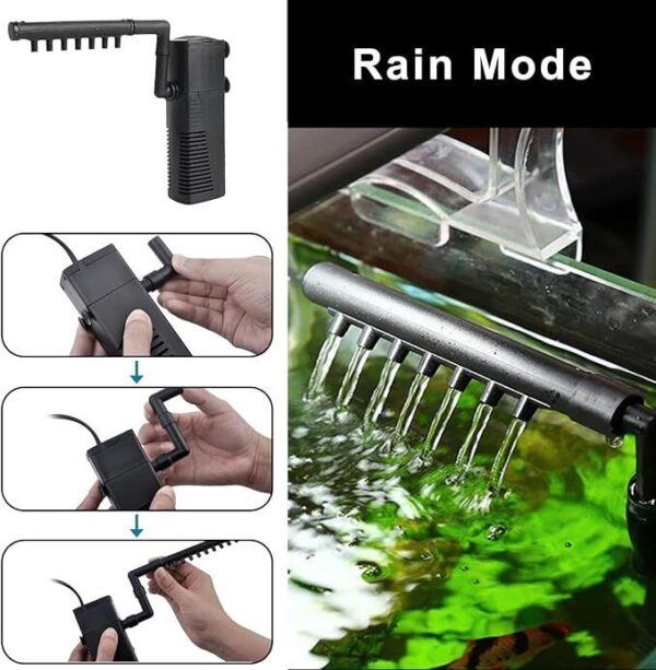 3 In1 Aquarium Fish Tank Filter Water Internal Purifier Filter Oxygen UK - Image 6
