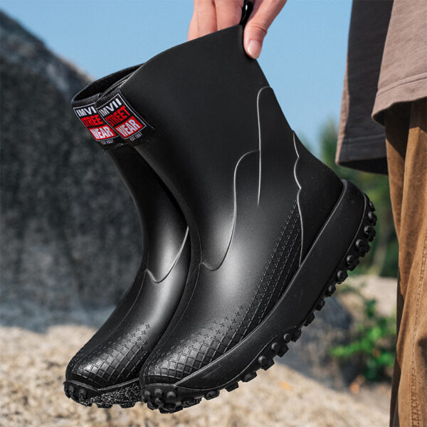 Mid And Low Tube Men's Rain Boots Outdoor Non-slip Waterproof Shoes - Image 6