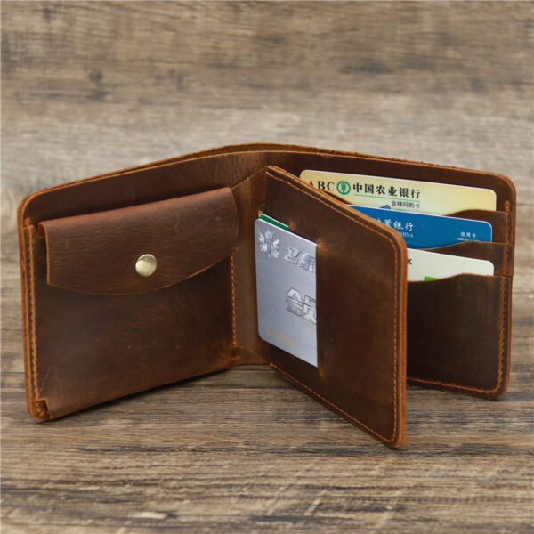 Men's Wallet Leather Wallet Retro Rough Tri-fold First Layer Cowhide - Image 7