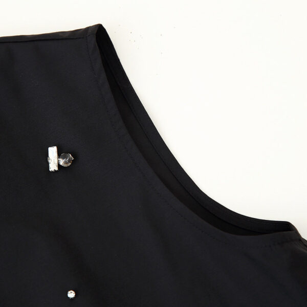 Irregular Design Beaded Ruffled Sleeveless Shirt For Women - Image 6
