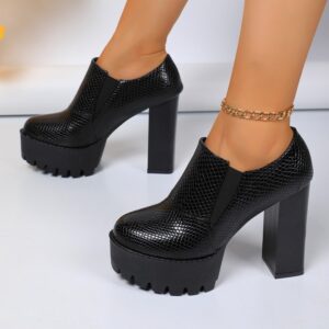 Women's Plaid Lace-up Fashion High Heels