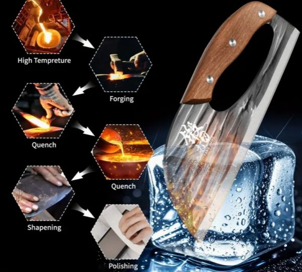 1pc Hand Forged Bone Cutter Kitchen Knife - Sharp Lightweight Dual-Use Slicer For Women - High-Carbon Stainless Steel, Ergonomic Handle, Easy To Clean, And Durable - Image 3