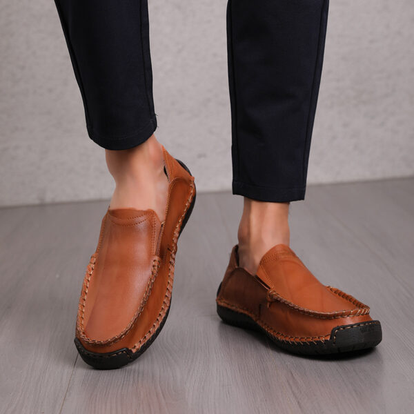 Loafers Men's Lightweight Non-slip Leather Shoes Slip-on - Image 6