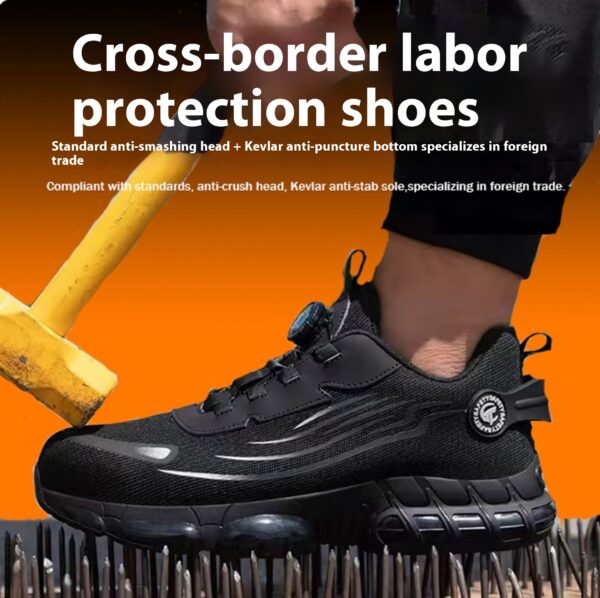 Men's Wear-resistant Workwear Breathable Fly Woven Shoes - Image 10