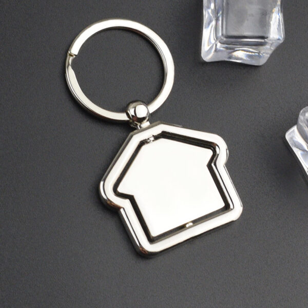 Simple House Rotating Metal Keychains - Image 8