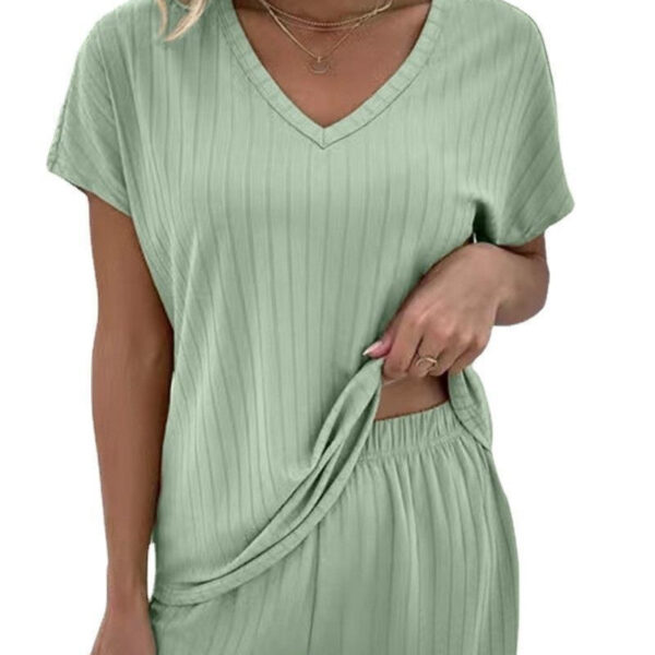 Spring And Summer New Knit Casual Home Two-piece Suit For Women - Image 8