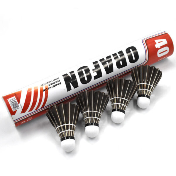 12 Sets Of Goose Feather Shuttlecock For Training Indoor And Outdoor Use Resistant King Black Badminton - Image 4