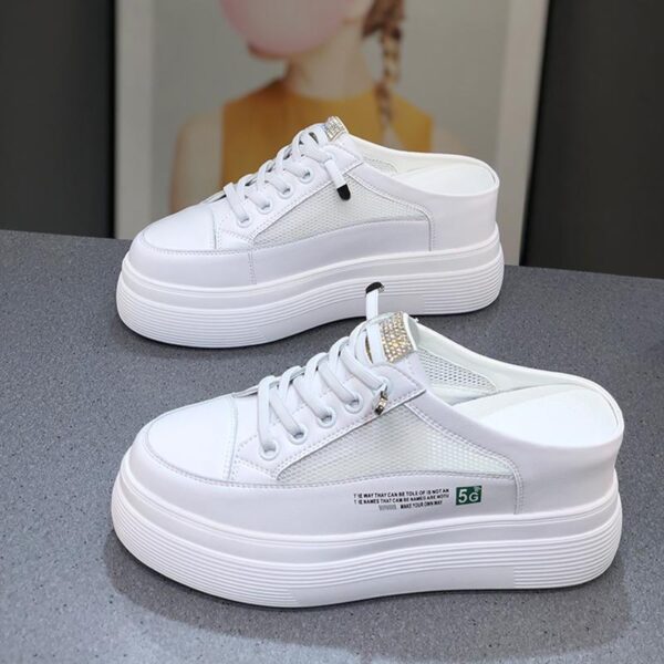 Summer Mesh Surface Platform Heel-free Lazy Stylish And Lightweight White Shoes - Image 4
