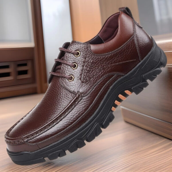 Casual Leather Shoes Men's Summer Breathable Non-stinky Feet Work Shoes - Image 7