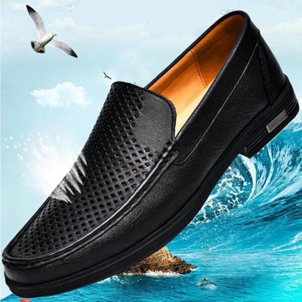 Breathable One Foot Leather Shoes With Leather Covers - Image 2