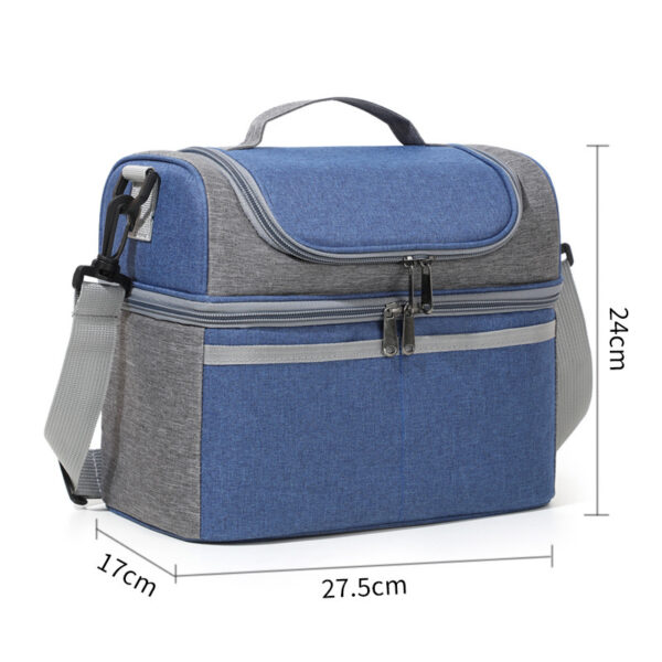 Double-layer Color Matching Lunch Bag Thick Aluminum Foil Large Capacity Insulated Bag - Image 7