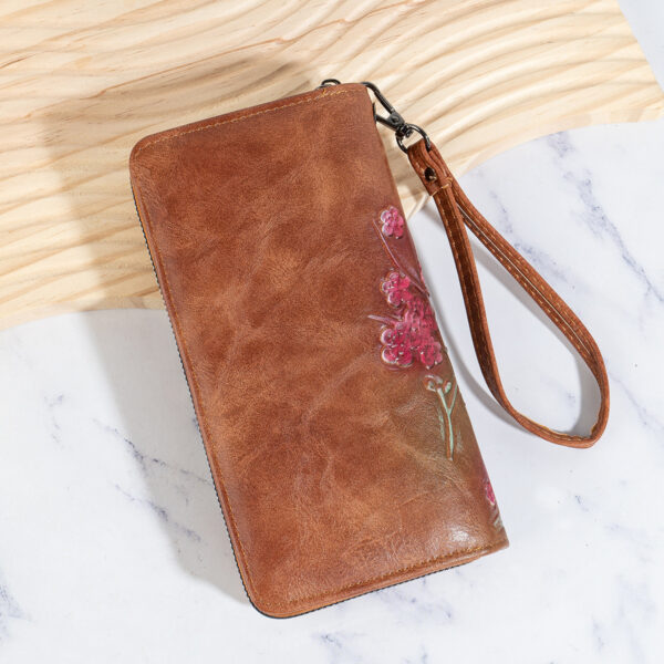Embossed Hand-painted Chinese Style Zipper Handbag - Image 2