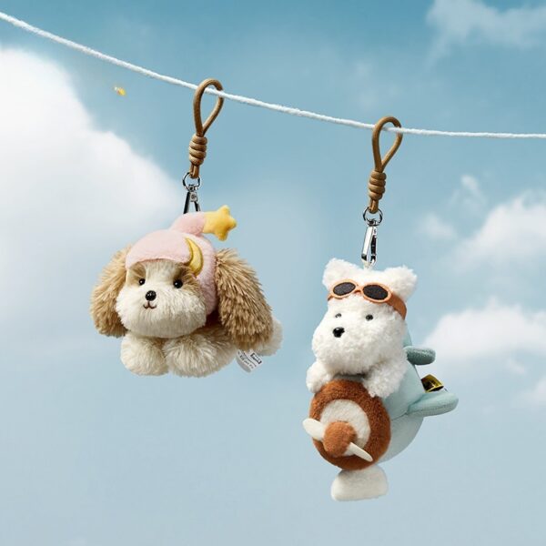 Babycare Plush West Highland Puppy Schnauzer Doll Bag Keychain Pendant - Image 9
