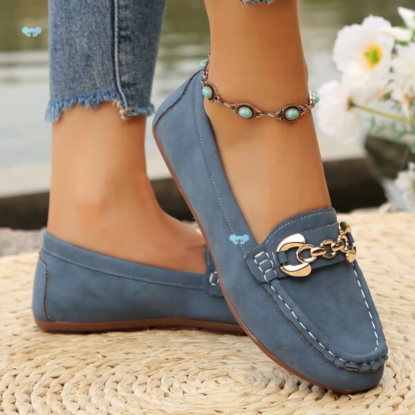 Soft Sole Casual Denim Blue Slip-on Loafers - Image 3
