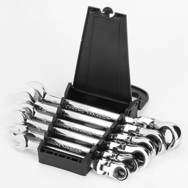 6Pcs Flexible Head Multi Functional Ratchet Conination Spanner Wrench 8-17mm Repair Tools Set - Image 5