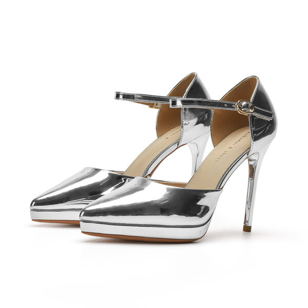Pointed-toe Waterproof Platform Hollow 10 5cm Women's High Heels - Image 7