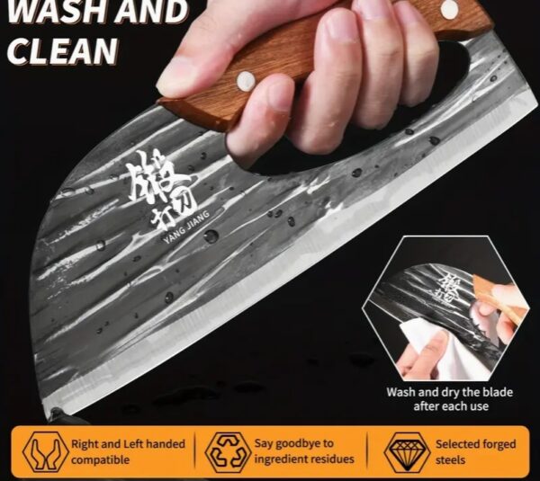 1pc Hand Forged Bone Cutter Kitchen Knife - Sharp Lightweight Dual-Use Slicer For Women - High-Carbon Stainless Steel, Ergonomic Handle, Easy To Clean, And Durable - Image 7