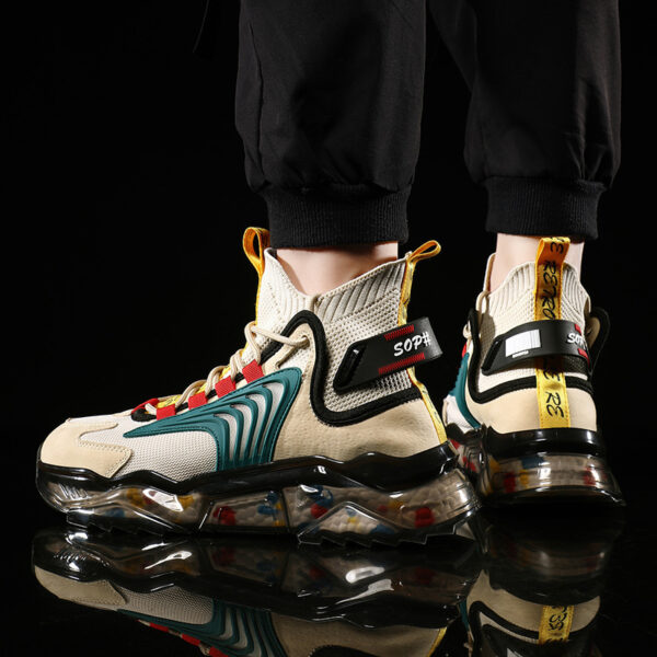 Men's Shoes High Top Shoes Thick Soled Breathable Casual Shoes - Image 5