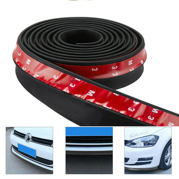 Universal Car Lip Skirt Protector Rubber Splitter Front Bumper Spoiler Side 2.5M - Image 6