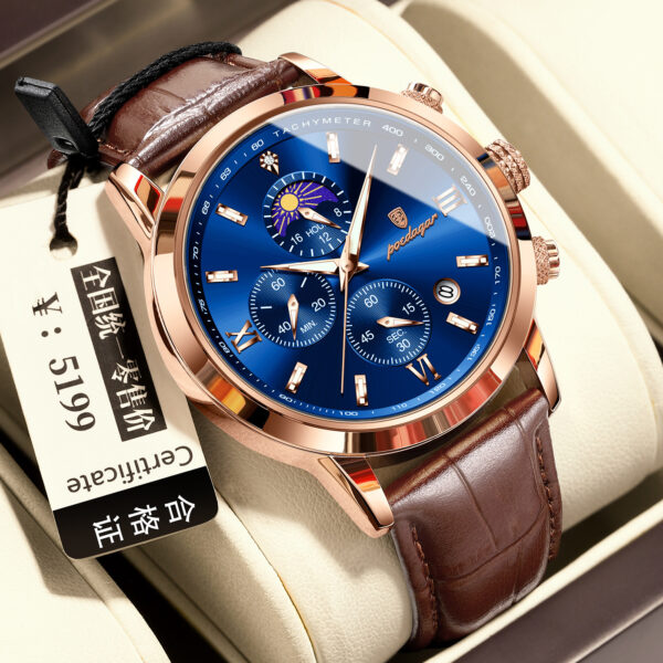 Multi-Function Sports Timing Moon Phase Men's Watch - Image 8