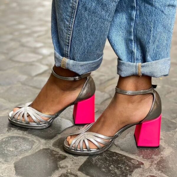 Women's High Heel Fashion Peep Toe Buckle Sandals - Image 4