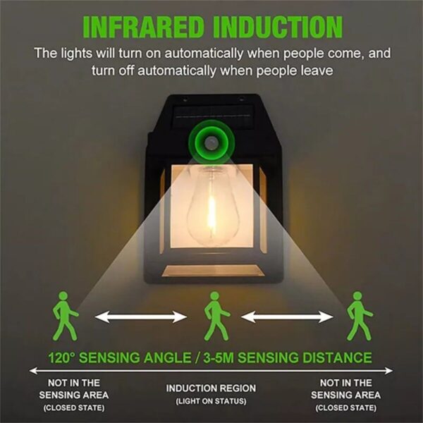 Solar Power PIR Motion Sensor Wall Lights LED Outdoor Garden Security Lamp UK - Image 2