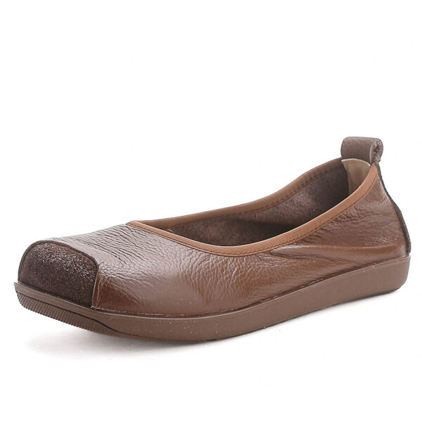 First Layer Cow Autumn Leather Shoes Flat Heel Comfort - Image 6