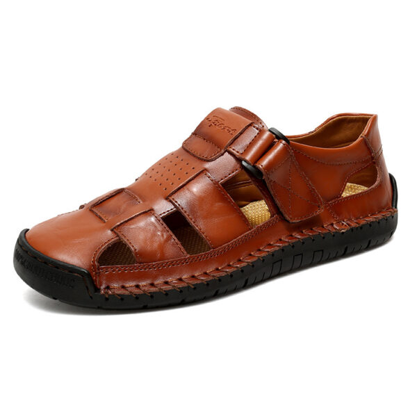 Handmade Stitching Leather Casual Beach Men's Sandals - Image 3