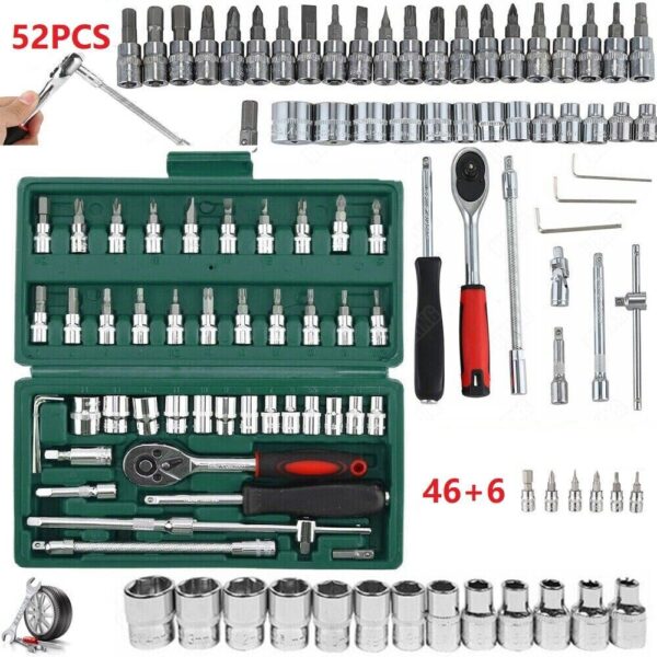 52pc Metric Socket Set Ratchet Torx Wrench Kit 1-4 Drive Repair Tool With Case - Image 8