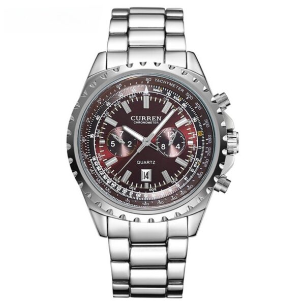 Men's Casual Quartz Movement Steel Band Wrist Business Watch - Image 4