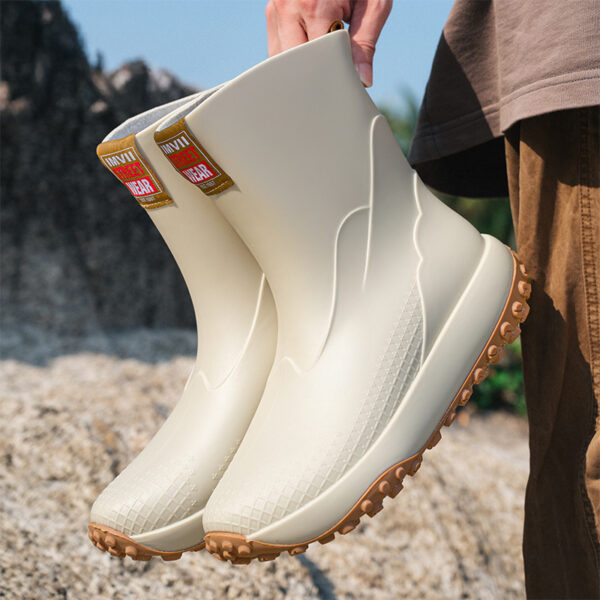 Mid And Low Tube Men's Rain Boots Outdoor Non-slip Waterproof Shoes - Image 8