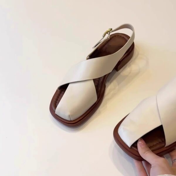 Women's Retro Hollow-out Roman Sandals With Buckle - Image 7