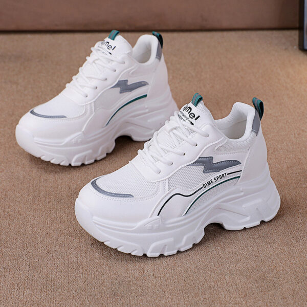 Height Increasing Insole Breathable White Shoes - Image 6