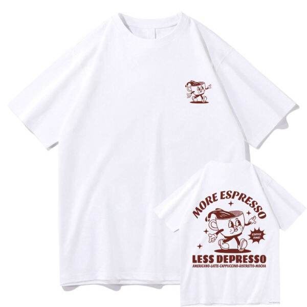 More Espresso Less Depression T-shirt Ancient Pattern Men And Women - Image 3