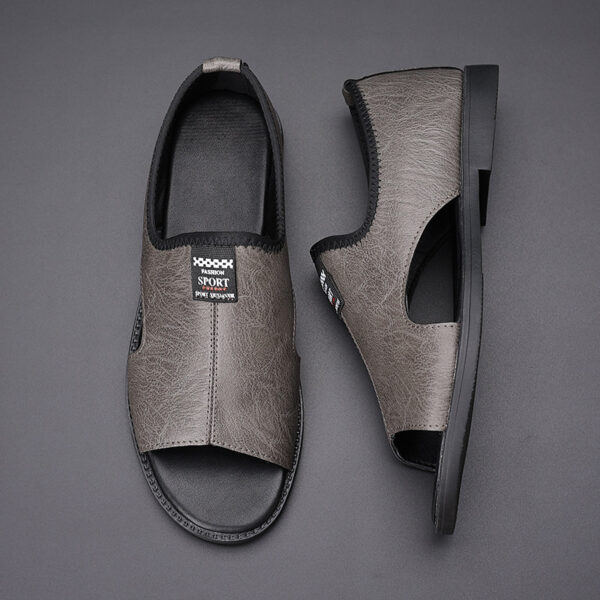 Roman Casual Sandals Soft Leather Non-slip Men - Image 5