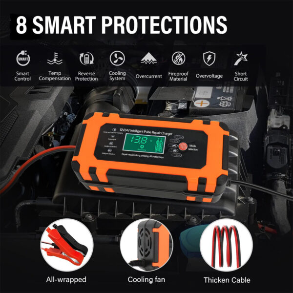 8A Smart Car Battery Fast Charger 12V Charger Automatic Pulse Repair AGM-GEL UK - Image 5