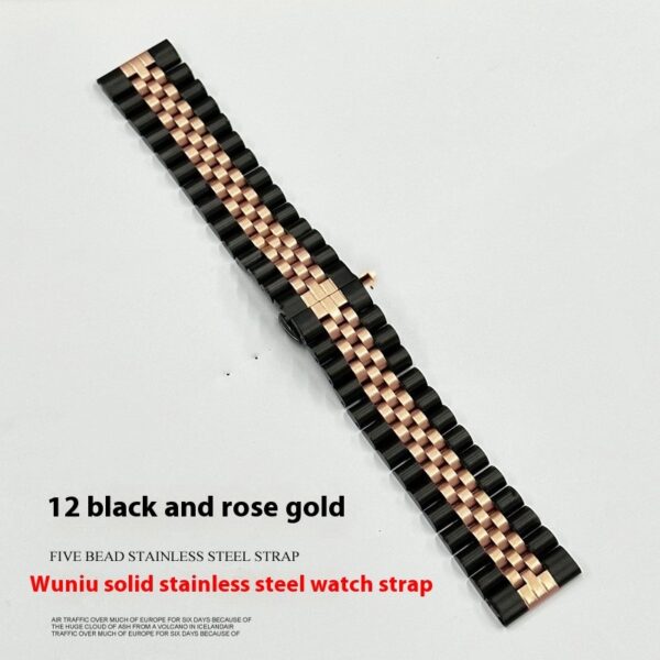 Five-bead Cow Ring Solid Stainless Steel Strap - Image 10