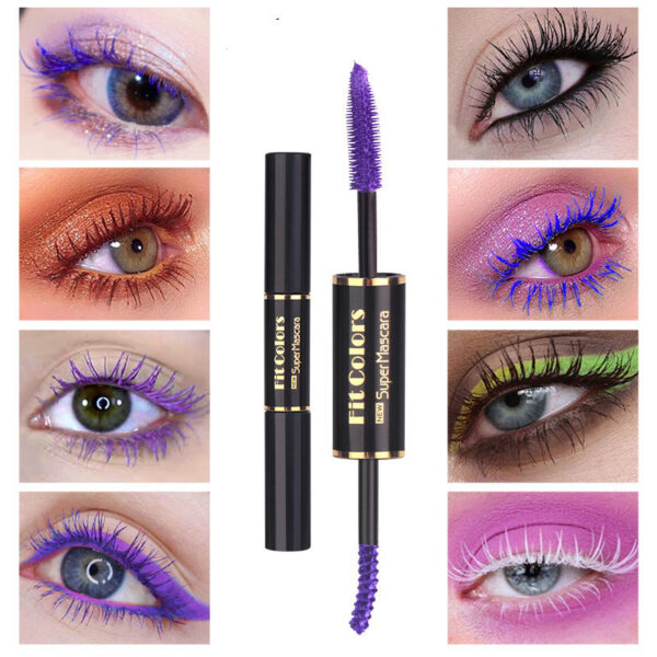 Double-headed Color Mascara Thick Curl More Than Waterproof Not Smudge White Eyebrow Dyeing - Image 7