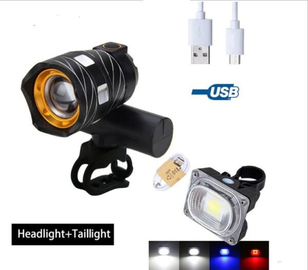 New bicycle USB light Highlight warning light Mountain bike headlights Charging headlight accessories - Image 4