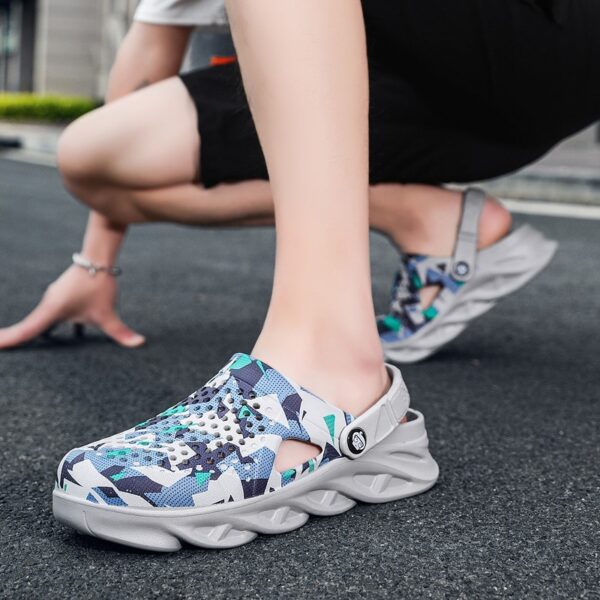 Plus Size 45 Size Beach Men's Hole Shoes Ankle-strap Sandals Slippers - Image 7