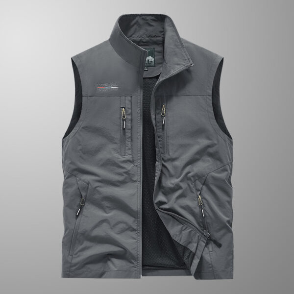 Men's Multi-pocket Outdoor Casual Stand Collar Work Vest - Image 9