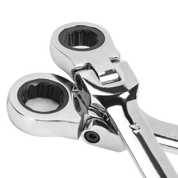 6Pcs Flexible Head Multi Functional Ratchet Conination Spanner Wrench 8-17mm Repair Tools Set - Image 2