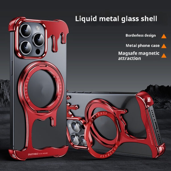 Liquid Frameless Nude Feel Phone Case Magnetic Bracket - Image 3