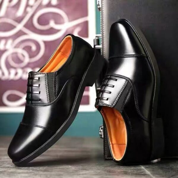 Mesh Three Connector Business Casual Leather Shoes - Image 2