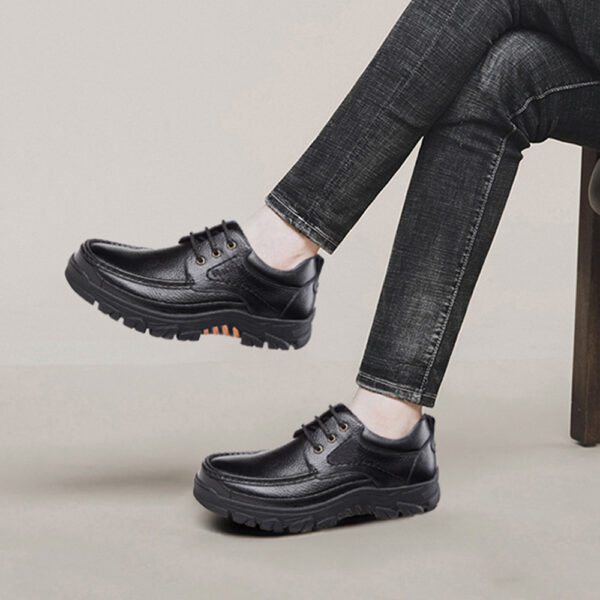 Casual Leather Shoes Men's Summer Breathable Non-stinky Feet Work Shoes - Image 4