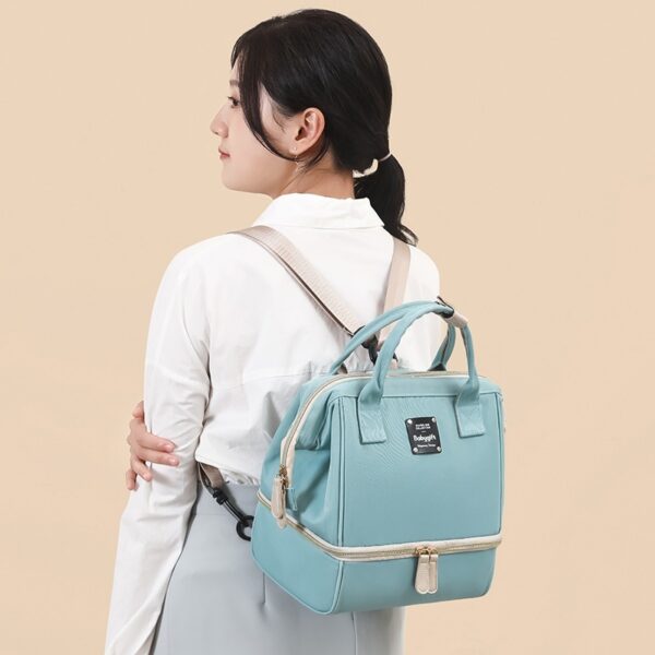 Double-layer Dry Wet Separation Portable Shoulder Baby Diaper Bag Multi-functional Breast Milk Storage Bag - Image 3