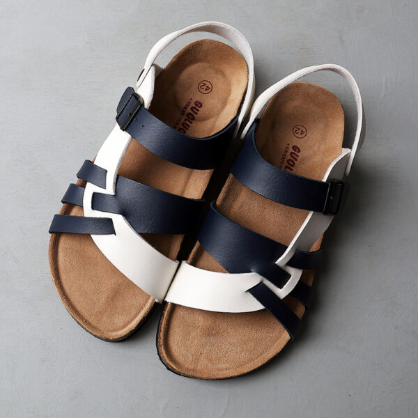 Men's Simple Hollow-out Flat Cork Slippers - Image 2