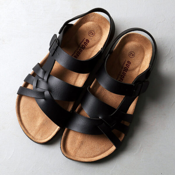 Men's Simple Hollow-out Flat Cork Slippers - Image 5