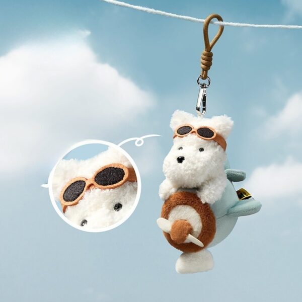 Babycare Plush West Highland Puppy Schnauzer Doll Bag Keychain Pendant - Image 5